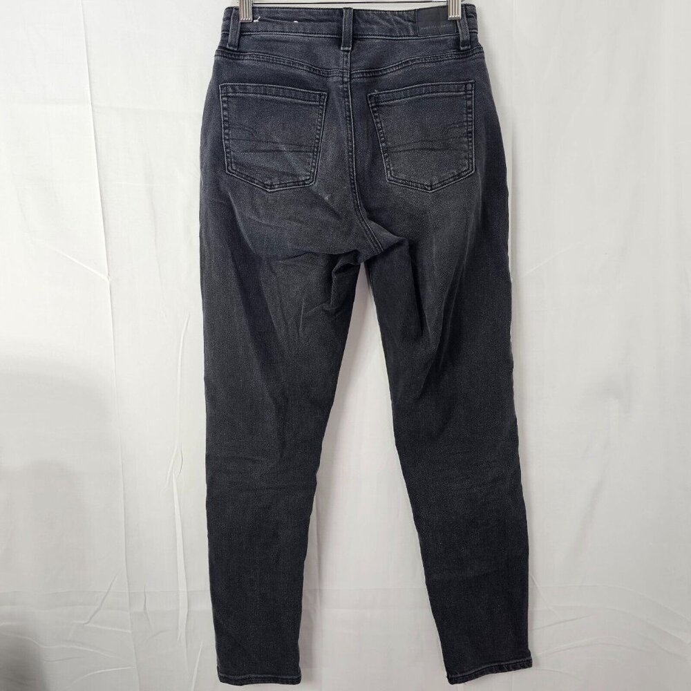 American Eagle Jeans Womens 00 27x27 Black Mom Jean Mid Rise Denim Stretch - Picture 2 of 11